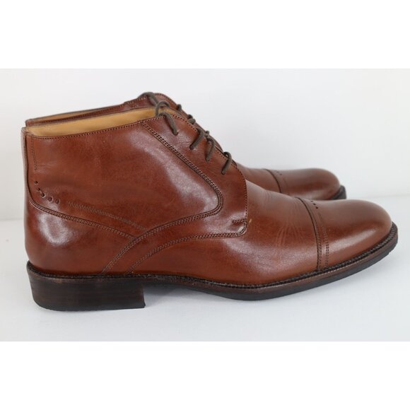 Johnston & Murphy Mens 10 Sheepskin Leather Toe Cap Chukkas Chukka Boots Brown main image 7